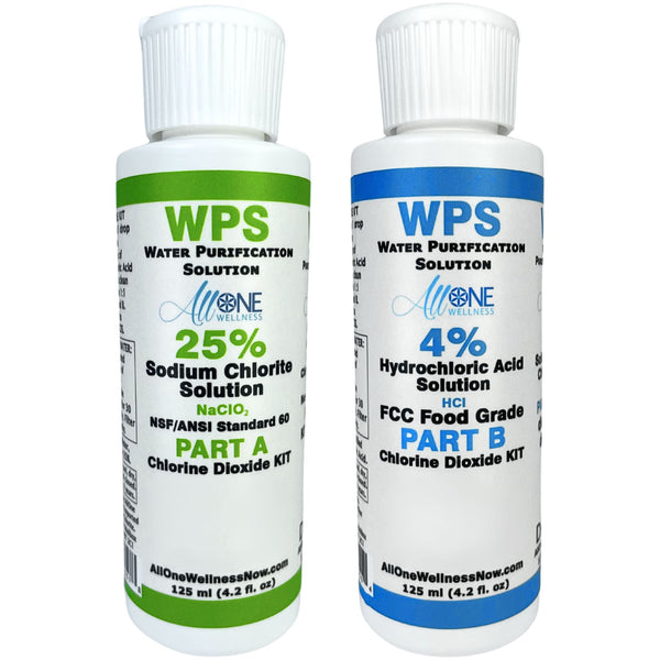 WPS KIT Water Purification Sodium Chlorite 25% & HCL 4% 125 ml - AllOne Wellness CA$31.97